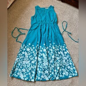 Woman Within Teal Floral Cotton Aline Dress Plus 16 Soft Spring